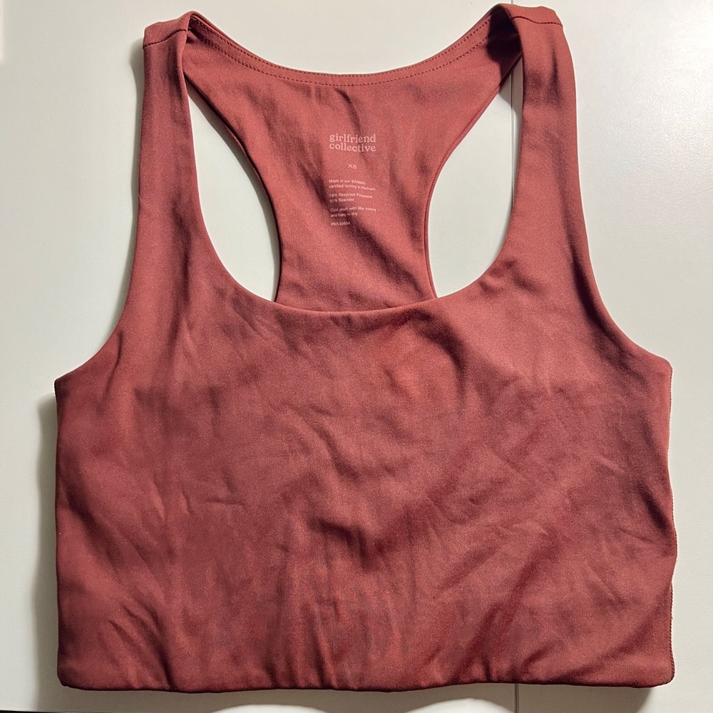 Girlfriend Collective Rust Paloma Racerback Sports Bra